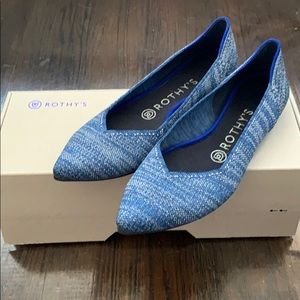 Rothys Point sz 7.5 Indigo Heather w/box